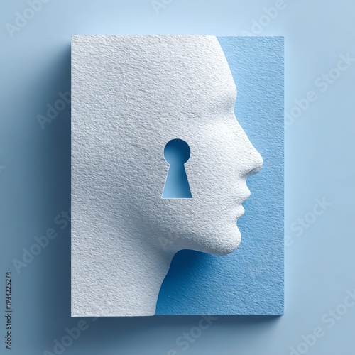 Wallpaper Mural Silhouette of a man head with a keyhole cutout in the center Torontodigital.ca