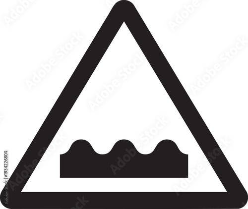 Vector warning sign of wavy road ahead