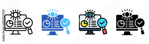 Vision Monitoring Icon Multiple Style Collection Set 