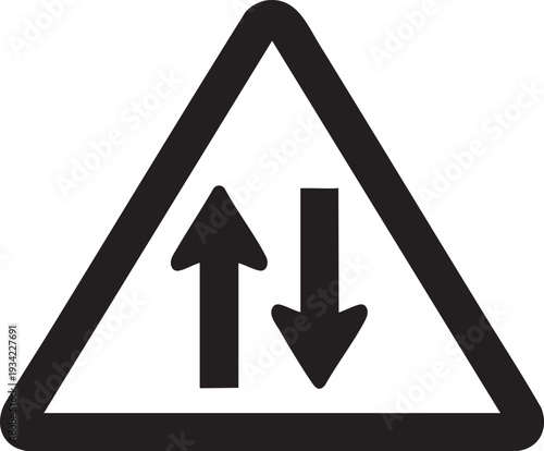 Vector traffic sign icon with up and down arrows