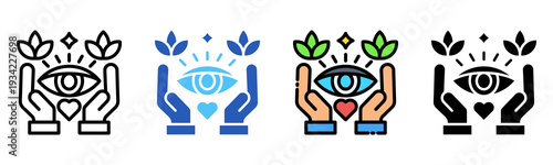 Eye Wellness Icon Multiple Style Collection Set 