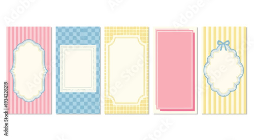 Collection of colorful decorative frames and borders in various patterns and designs on white background