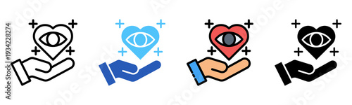 Optical Care Icon Multiple Style Collection Set 