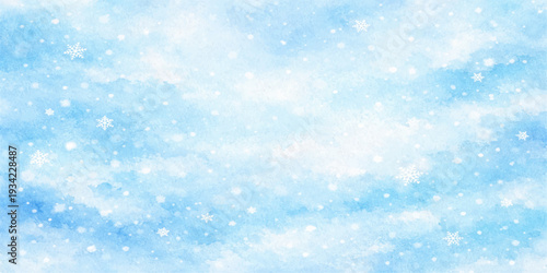 Abstract blue winter background featuring a frozen Christmas pattern with snowflakes and cold ice crystals for a festive holiday celebration design