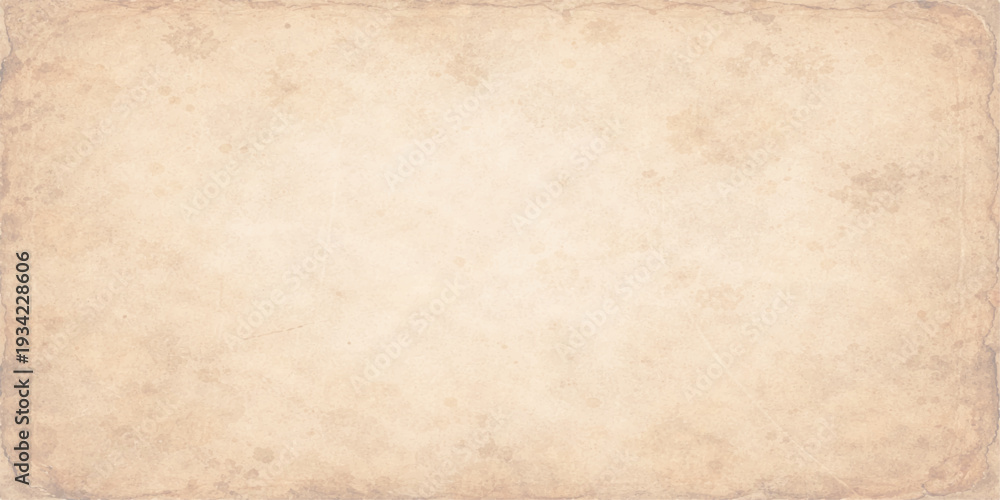 Fototapeta premium A blank vintage parchment sheet features a stained brown grunge texture and aged beige pattern, creating an ancient antique paper background with a worn sepia design