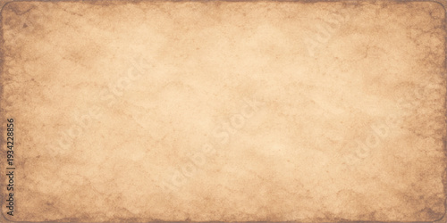 Vintage aged parchment with a stained brown grunge texture creates an antique blank paper background design on a worn retro sheet