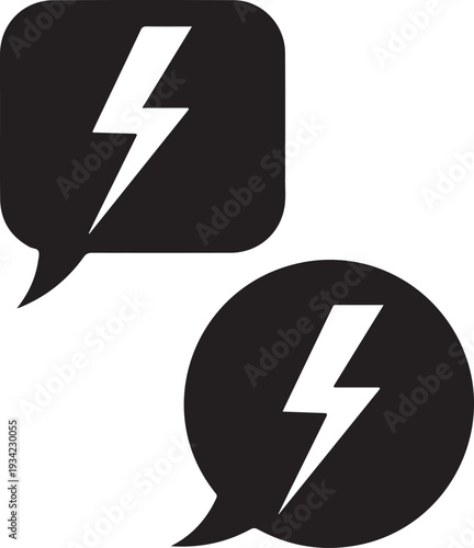 Speech Bubbles with Lightning Bolt Icons whisk 87253c42d66bbdab16547fa03ce91b07dr