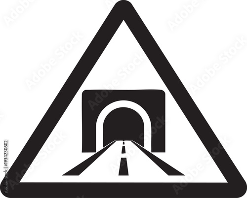 Tunnel ahead road sign vector