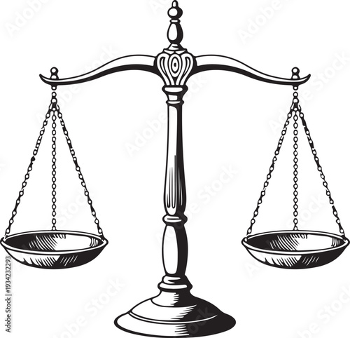 Vector illustration of balance scales