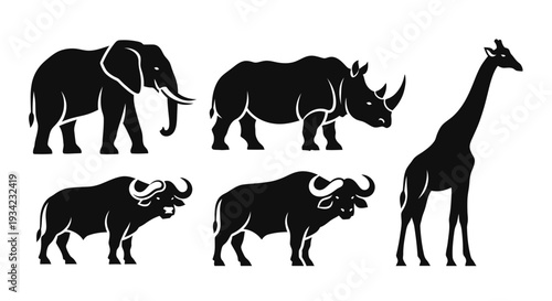 African Safari Animals Silhouettes Collection