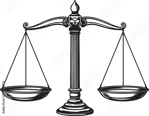 Vector illustration of balance scale