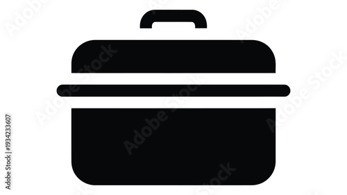 Insulated Casserole Carrier thermal food container kitchen storage box hot meal keeper portable appliance cookware icon vector black silhouette design
