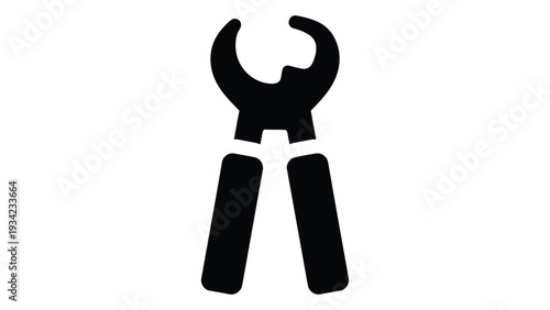 Jar opener tool solid icon kitchen hand tool for easy opening of tight jar lids minimal black silhouette design