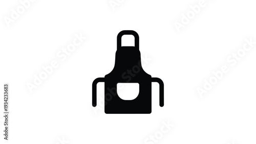 Kitchen Apron Cotton cooking apron protective clothing chef uniform kitchen wear baking accessory household garment icon vector black silhouette design