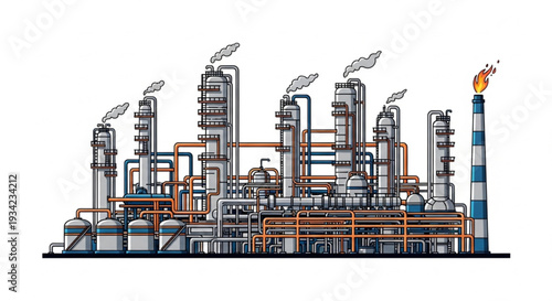 Industrial Oil Refinery Plant Complex.
