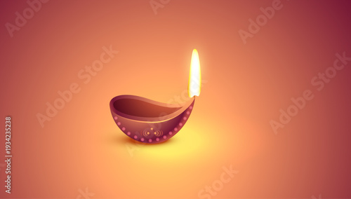 Vector Diwali diya illustration symbolizing Festival of Lights, spiritual illumination, cultural tradition, celebration, and victory of light over darkness.