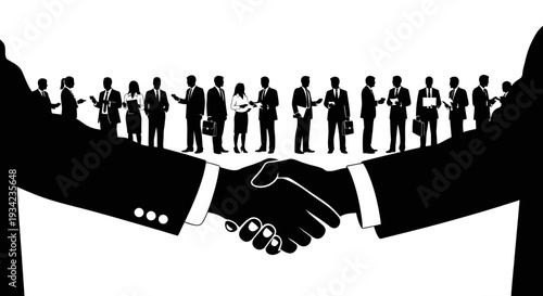 Business Handshake Silhouette Partnership Agreement Teamwork.