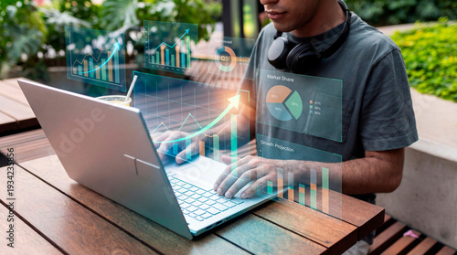 Vision driven founder evaluating market growth projection