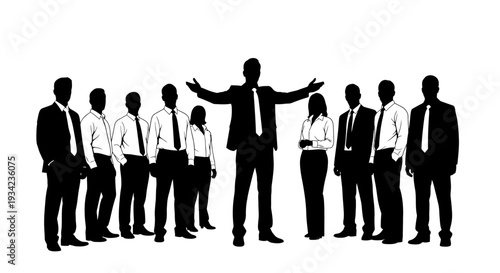 Business People Standing in a Row.