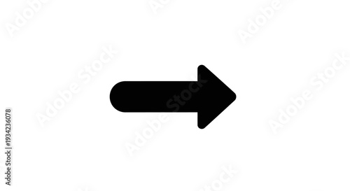 Simple black arrow pointing to the right direction on white.