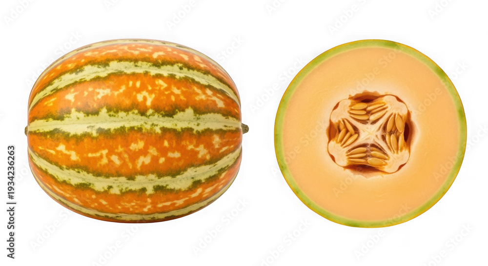 custom made wallpaper toronto digitalA cantaloupe cut in half to show its orange flesh