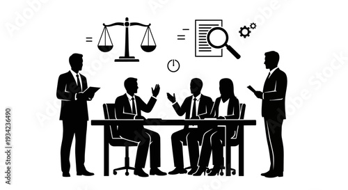 Business Professionals Discussing Law and Documents.