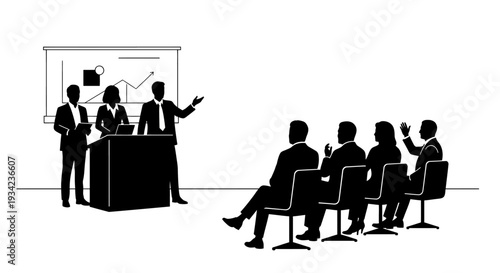 Business Professionals in Meeting Presentation Discussion.