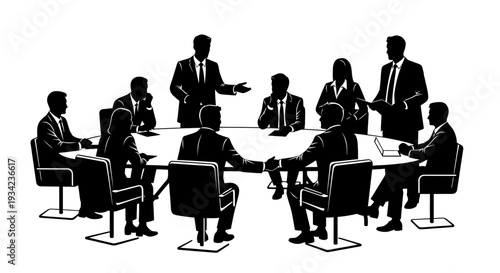 Business Professionals in Meeting Room Discussion.