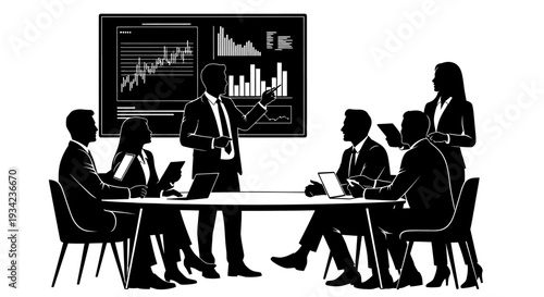 Business Professionals in Meeting with Charts.