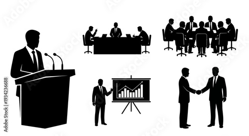 Business Professionals in Various Corporate Settings.