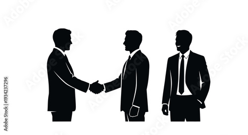 Businessmen Shaking Hands in Formal Attire.