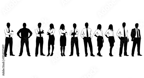 Diverse Group of Business Professionals Standing.