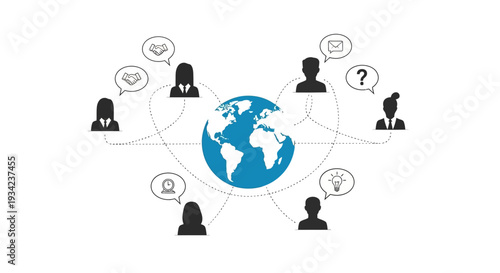 Global Network Communication Social Media Connection.
