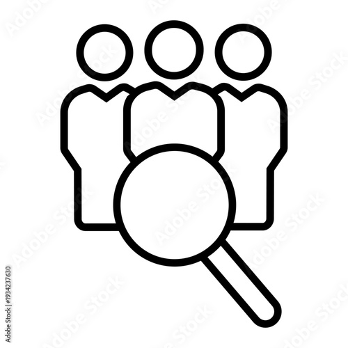 User search icon vector. Profile lookup Illustration sign. Person finder symbol or logo. 
