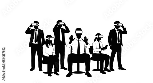 Group of Businessmen Talking on Phone.