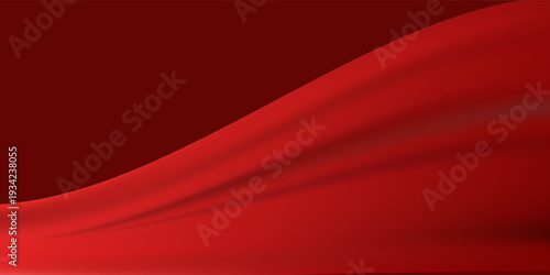 Abstract Dark Red Fluid Wave Background with Elegant Silk Satin Ripples and Smooth Gradients
