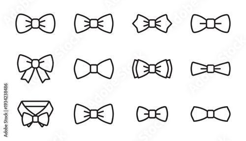 Formal Necktie Bow Tie Vector Icons
