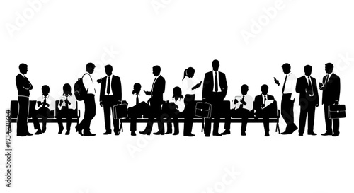 Silhouettes of Business Professionals in Meeting.