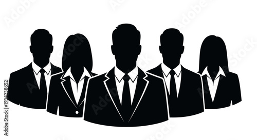 Silhouettes of Business Professionals in Suits.
