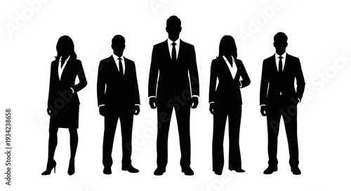 Silhouettes of Business Professionals in Suits.