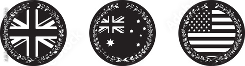 Set of 3 country flags vector