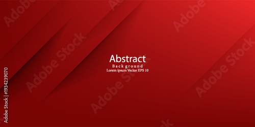 Abstract Red Gradient Geometric Background with Diagonal Overlapping Paper Layers and Subtle Shadows