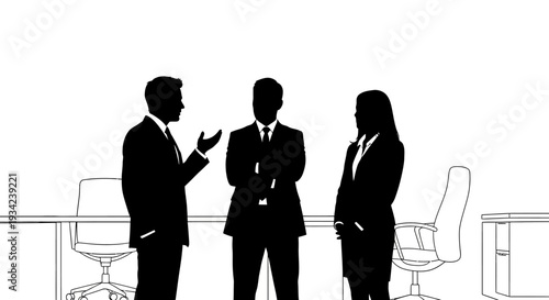 Three Business Professionals in Conversation.