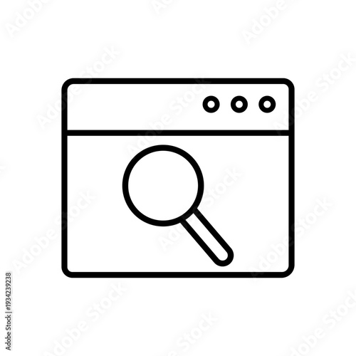 Web search icon vector. Browser search Illustration sign. Page lookup symbol or logo.
