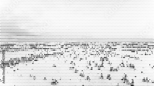 Abstract black and white pattern with horizontal lines and scattered dots creating a textured visual effect isolated on transparent background, Vector, illustration