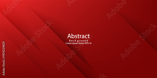 Abstract Red Gradient Geometric Background with Diagonal Overlapping Paper Layers and Subtle Shadows