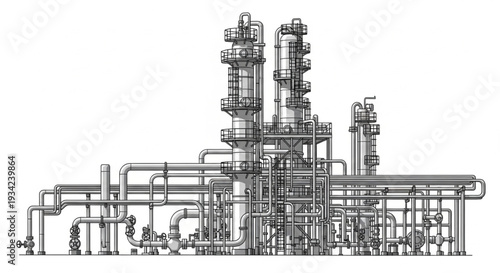 Industrial Plant Piping System Diagram.