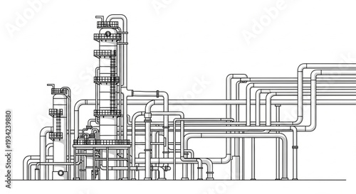 Industrial Plant Piping System Diagram.