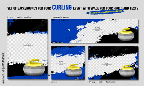 Dynamic curling Event Background Design Templates
