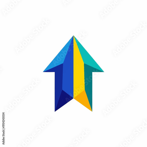 Wallpaper Mural Geometric Arrow Pointing Upward with Vibrant Colors. Torontodigital.ca